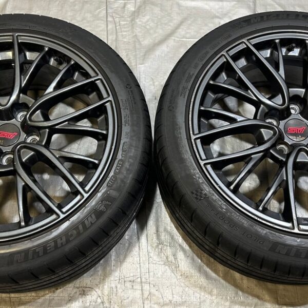 2015-2017 Subaru WRX STI 18x8.5" OEM BBS Wheels Rims w/ Tires / Pair
