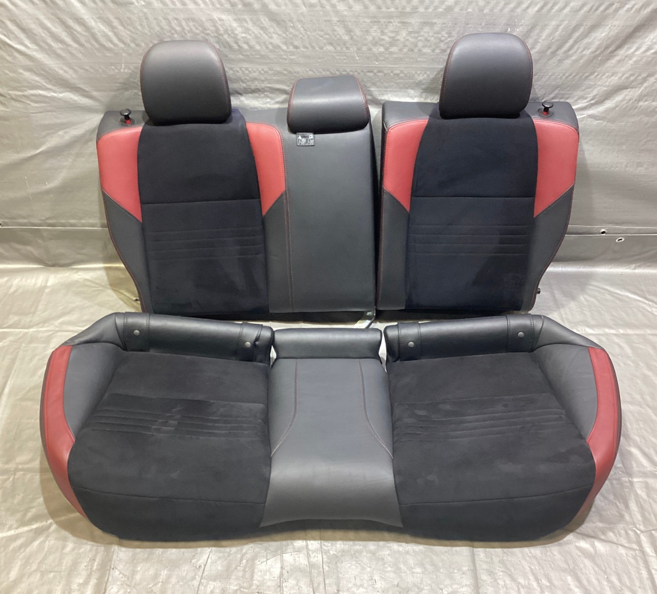 2015-2018 Subaru WRX STI Black Leather / Alcantara Rear Seat Set