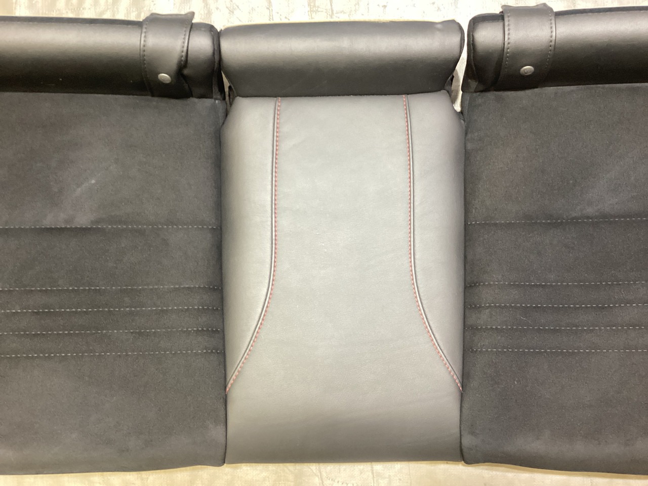 2015-2018 Subaru WRX STI Black Leather / Alcantara Rear Seat Set - Image 4