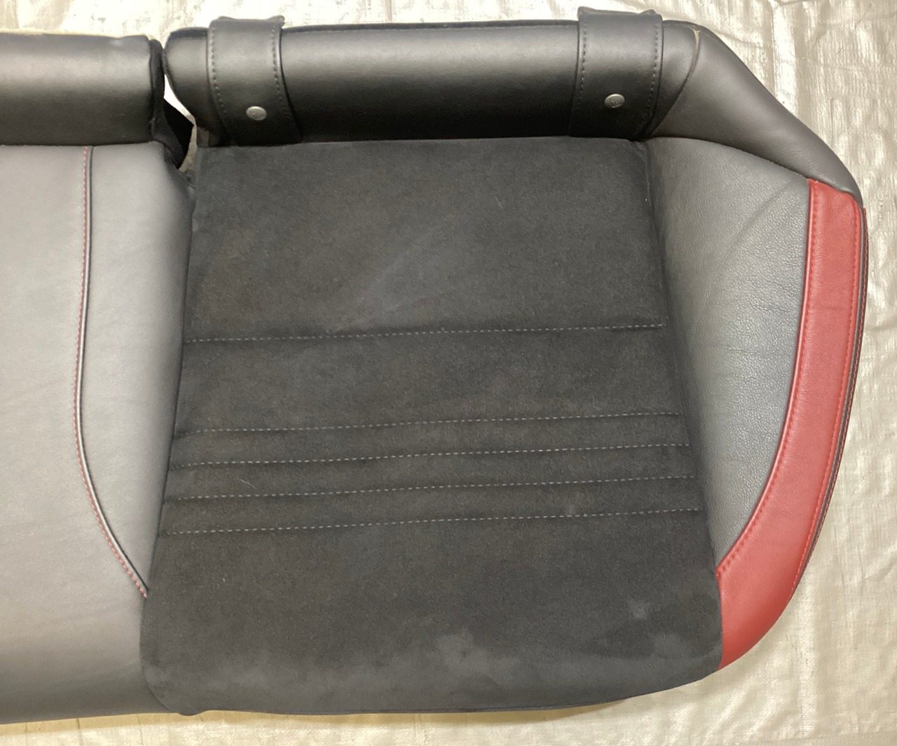 2015-2018 Subaru WRX STI Black Leather / Alcantara Rear Seat Set - Image 5