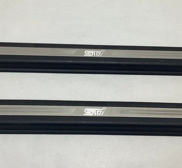 2015-2021 Subaru WRX STI Aluminum Front Door Sill Trim Panels / Pair