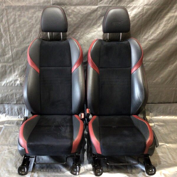 2015-2018 Subaru WRX STI Black Leather / Alcantara Front Seats / Pair