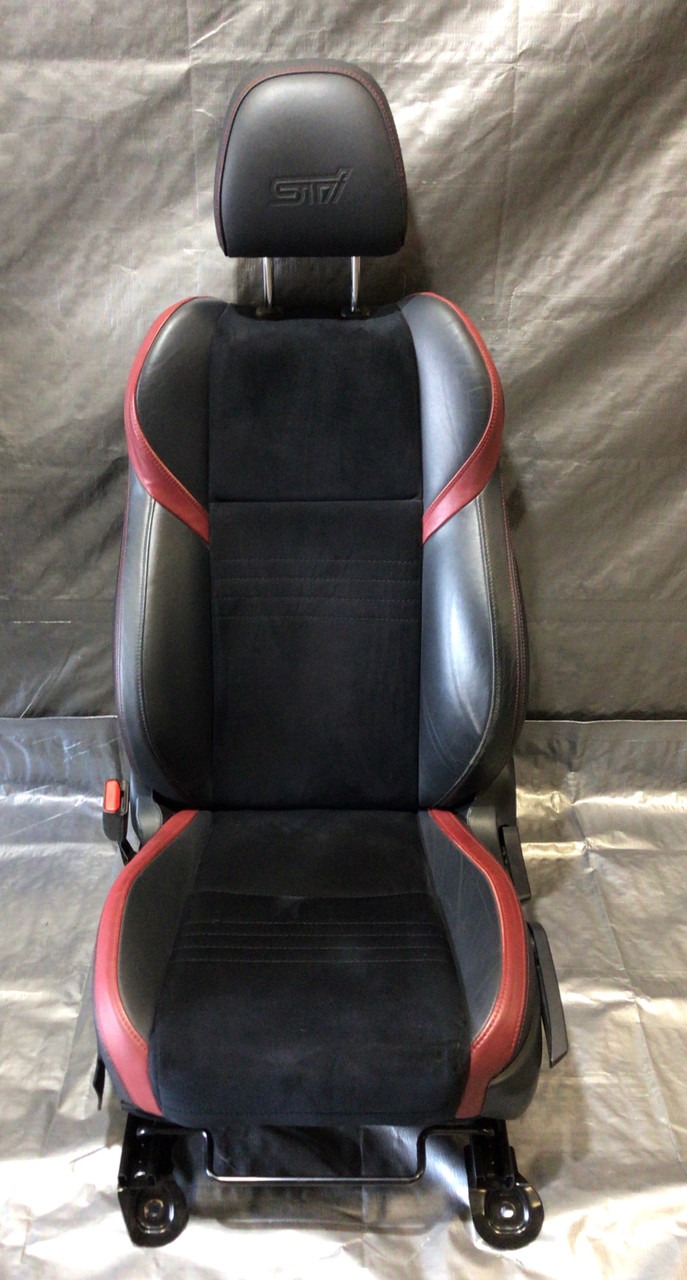 2015-2018 Subaru WRX STI Black Leather / Alcantara Front Seats / Pair - Image 2