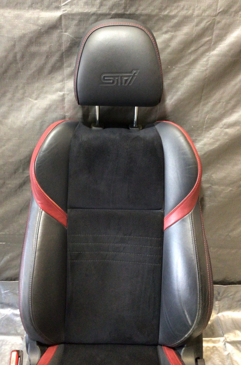 2015-2018 Subaru WRX STI Black Leather / Alcantara Front Seats / Pair - Image 4