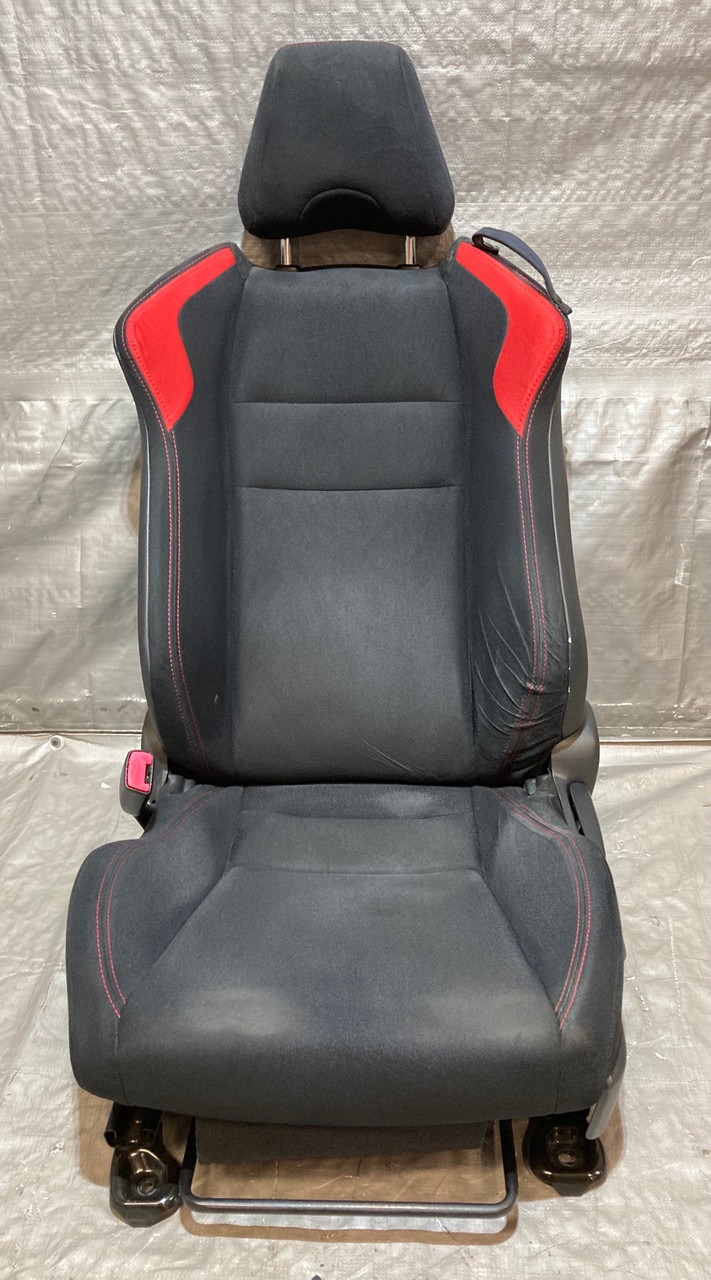 2013-2016 Subaru BRZ Driver Side Seat Assembly / Black / Red Cloth