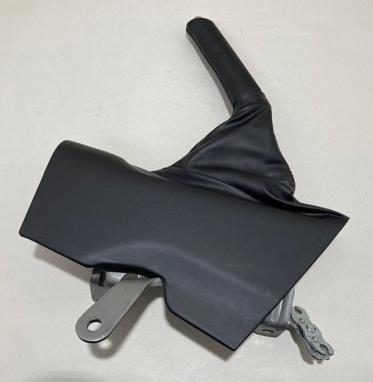 2022-2023 Subaru BRZ / Black Leather Parking Brake Handle / Red Stitching - Image 3